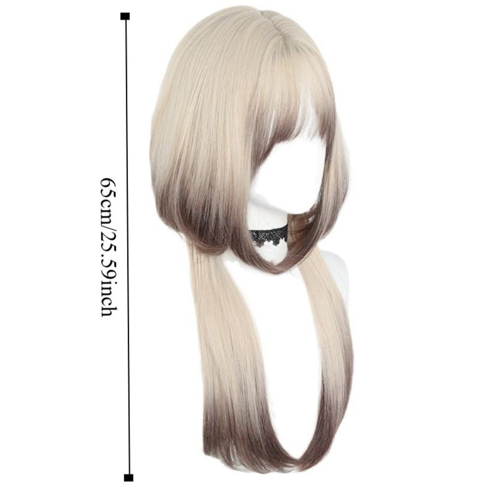 Cosplay Blonde Ombre Brown Wig Harajuku Jellyfish Head Hime Cut Wig Role-playing