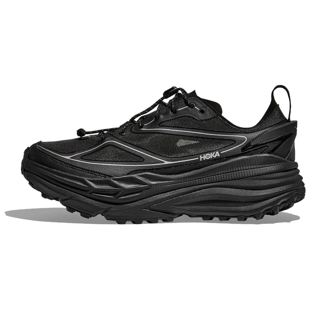 HOKA ONE ONE Stinson One7 Trail Running Shoes Unisex Black Silver 1168931-BKSV