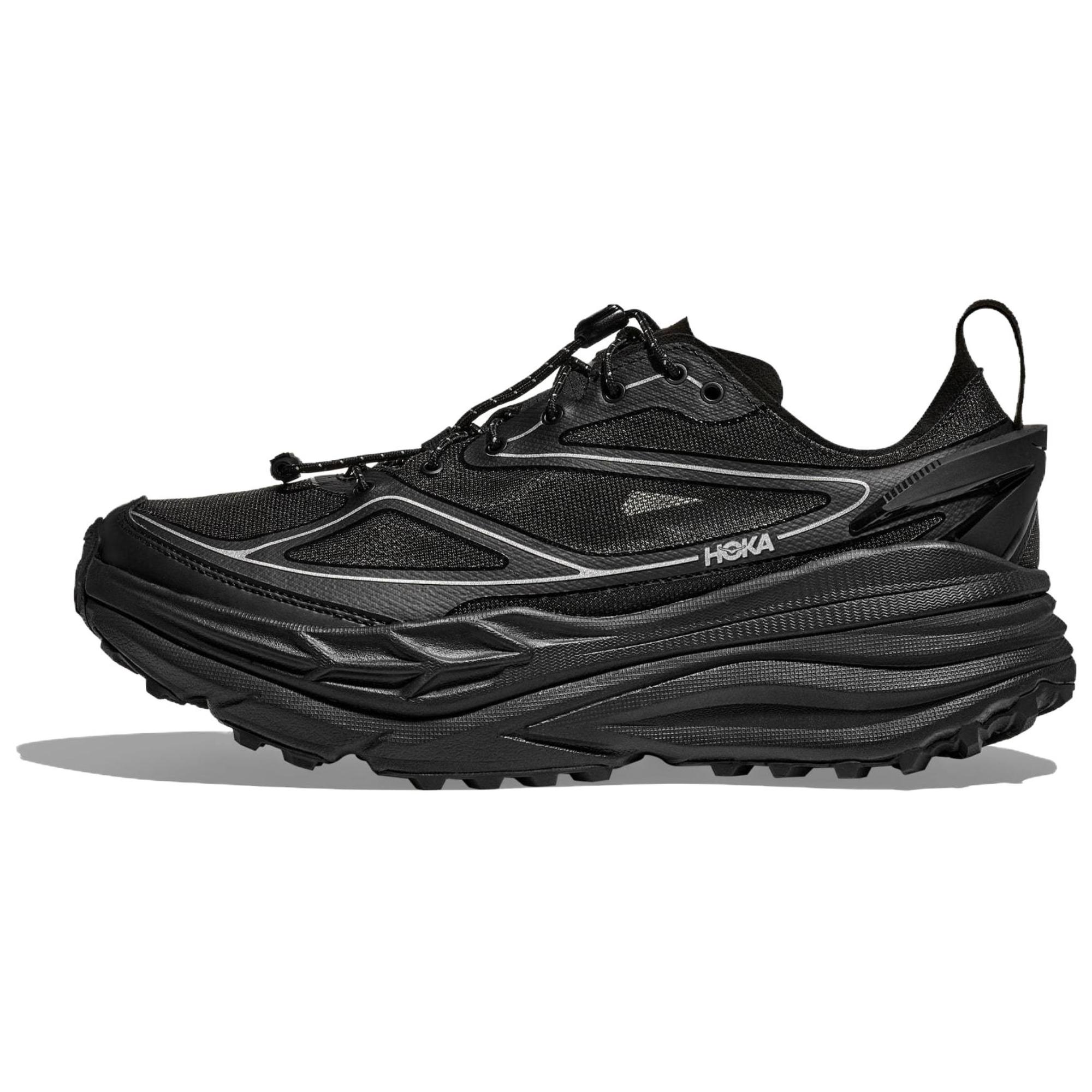 HOKA Stinson 7 Черно-серебристые кроссовки унисекс 1168931-BKSV 39⅓