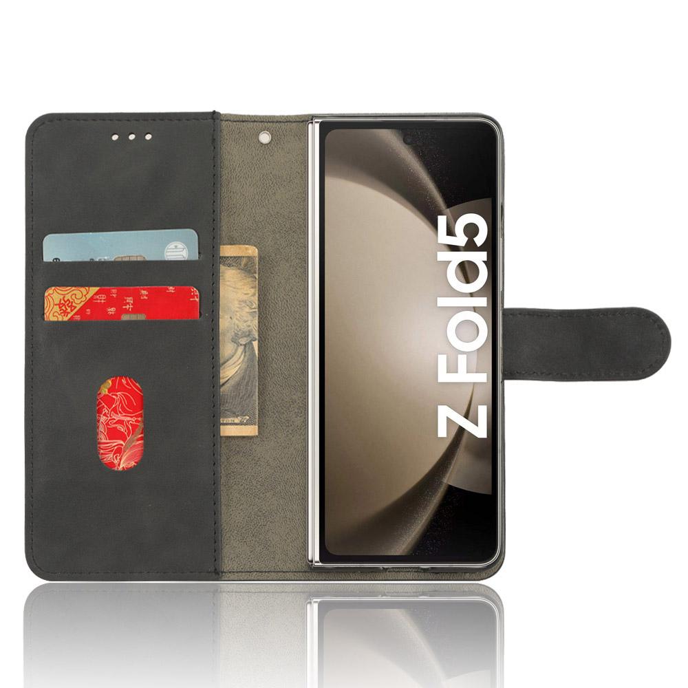 

For Samsung Galaxy Z Fold5 5G Wallet PU Leather Case Stand Skin-touch Full Protection Phone Cover Black