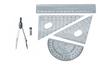 School Geometry Set of 6 Elements and a Compass