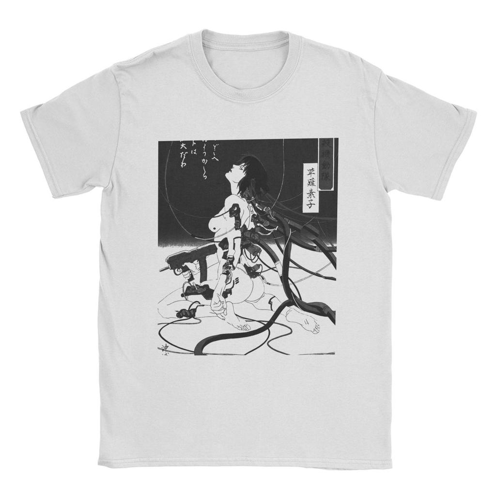 Motoko Kusanagi The Major Ghost In The Shell T Shirts Men 100% Cotton Vintage T-Shirt Anime Tees Short Sleeve Clothing New