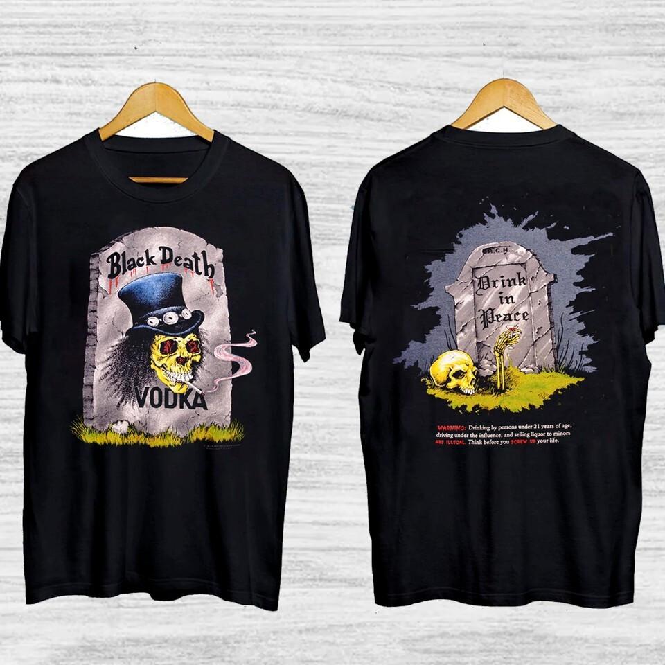 

1992 Vintage Black Death Vodka TShirt Black Death Shirt Unisex T-Shirt S