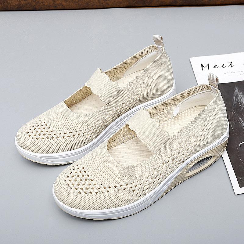 1 Summer new casual fly-woven mesh thick sole, light, comfortable and breathable large-size single shoes No. 2