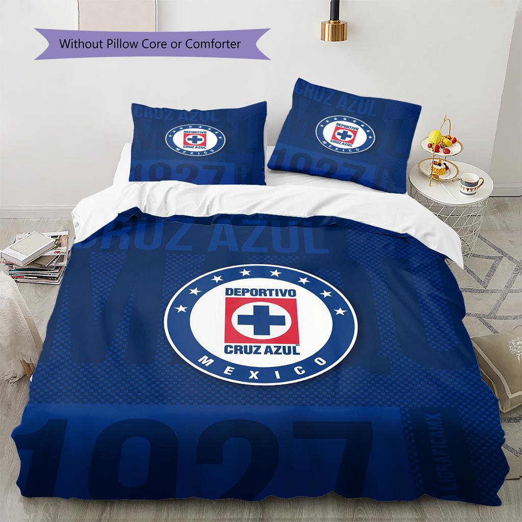 Cruz Azul Pattern Bedding Home Decoration Birthday Gift (1 * duvet cover + 2 * pillowcase, without core)