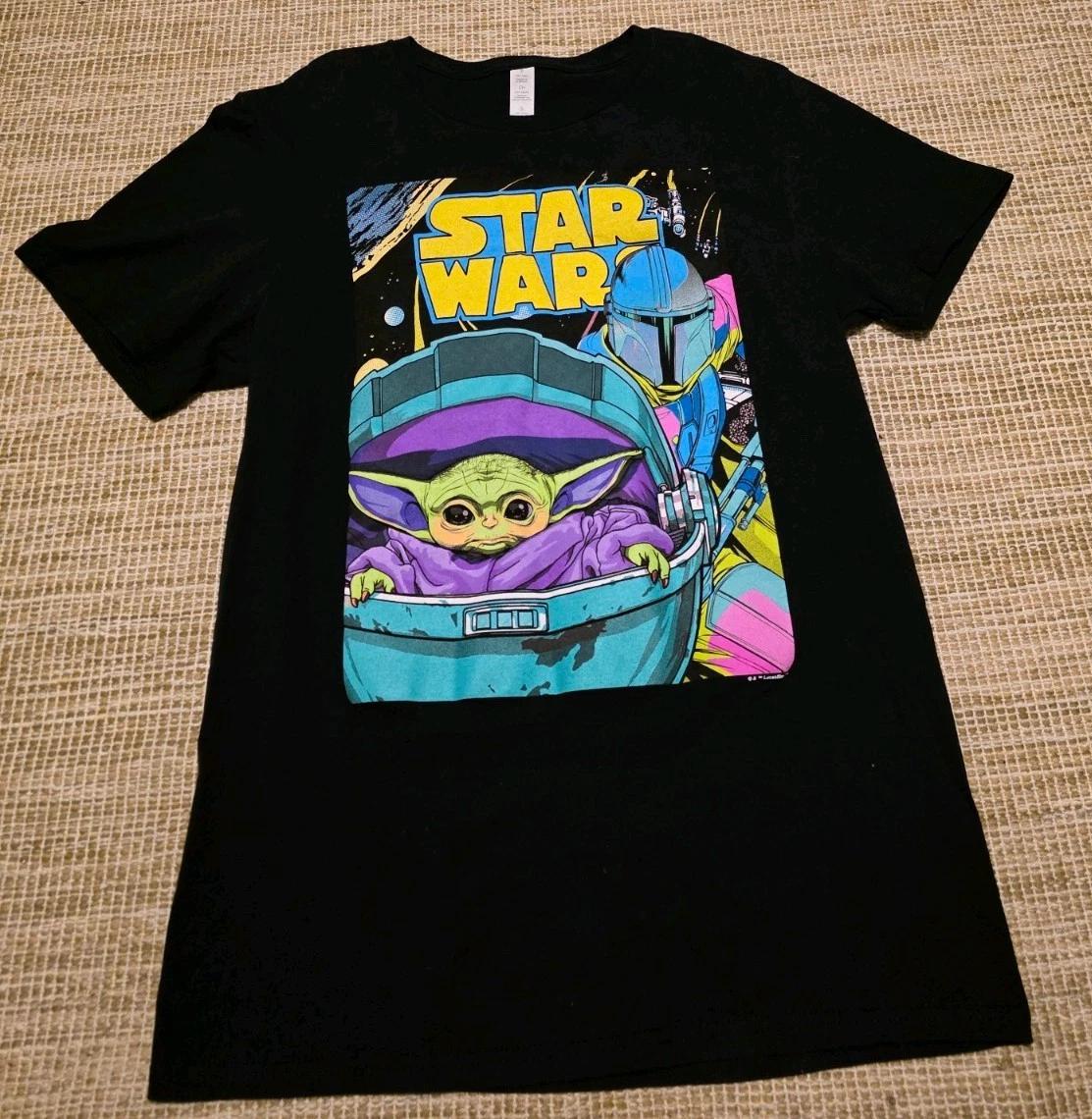 

Black Star Wars The Mandalorian Psychedelic Poster T-Shirt Unisex Small L