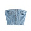 2025 Europeo e Americano TEMU transfrontaliero strada sexy top corto sexy hottie corsetto di jeans top donna