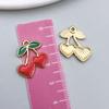 Red Cherry & Apple Fruit Pendant for DIY Jewelry: Bracelets, Earrings, Keychains