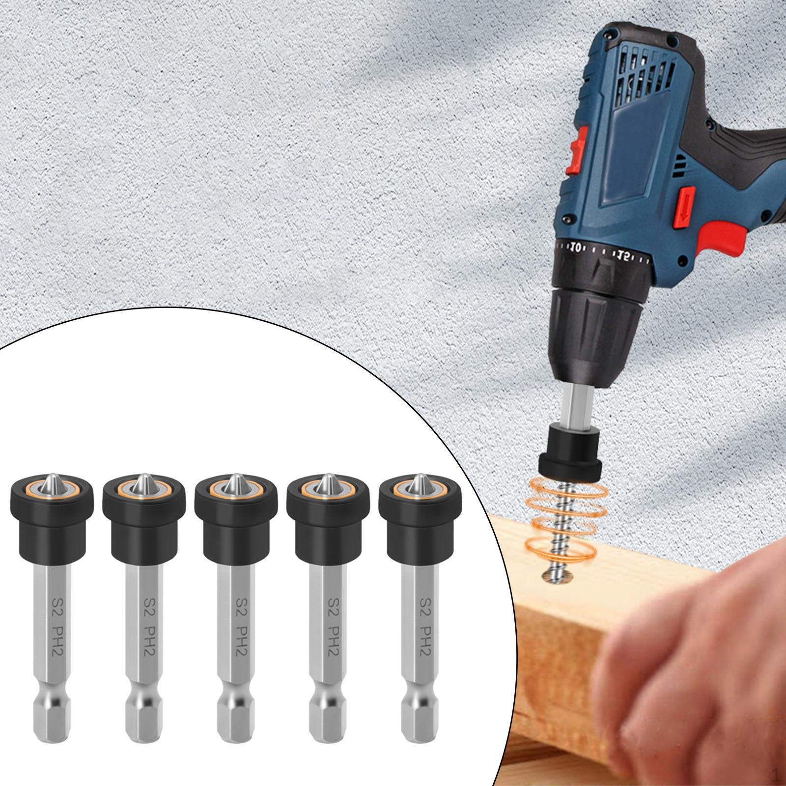 

5 шт. Магнитные позиционирующие биты для отверток из стали для деревообрабатывающей доски 50mm