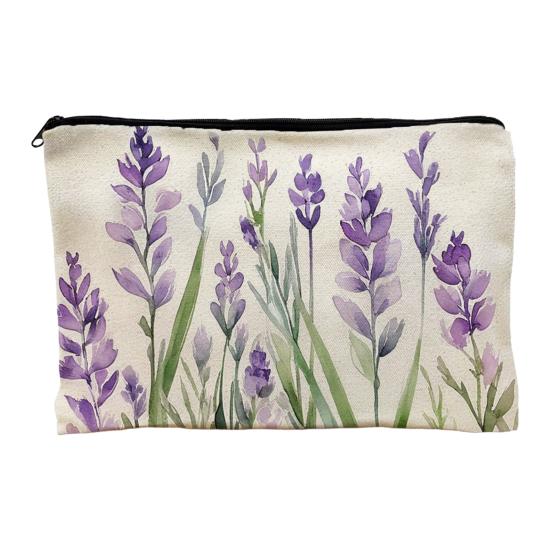 Yousheng Cosmetic Storage Bag, Thickened Canvas Pouch, with Smooth Zipper Large Capacity Stationery Organizer, Oil Painting Print Cosmetic Pouch