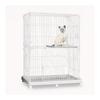 Cat Cage Compact Original Pet Cage 2 Tiers White with Casters Height Approx. 121 X Width Approx. 93 X Depth Approx. 63 Cm