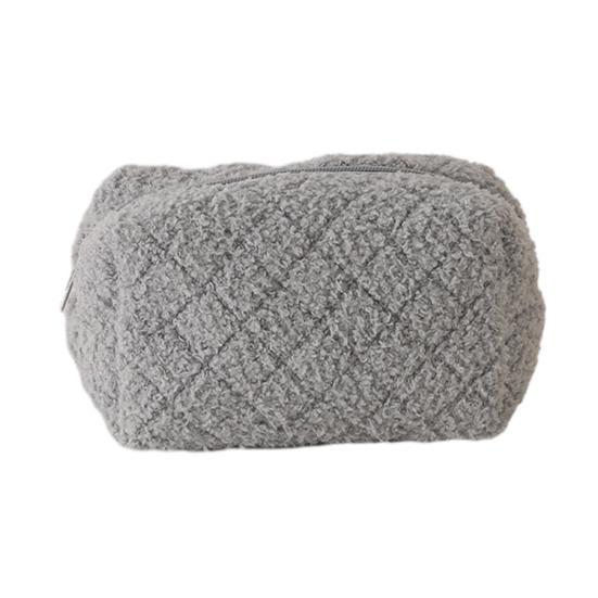 Pen Case Solid Color Large Capacity Zipper Closure Pencil Bag Soft Plush Children Stationery Organizer