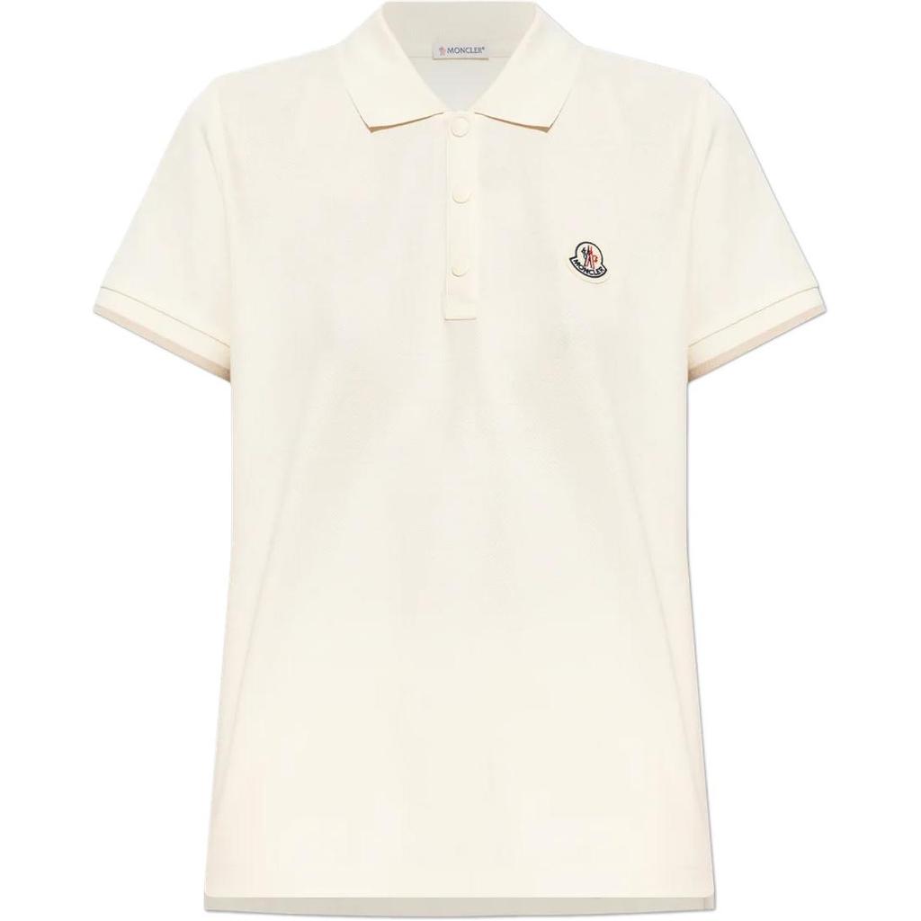 Moncler Solid Color Logo Short Sleeve Polo Shirt Women Tops Off-White K2-093-8A00004-84720-034