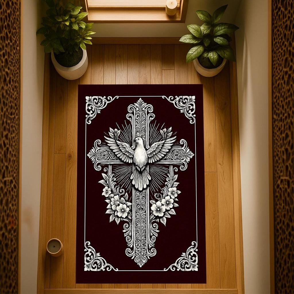 Christian Prayer Mat Area Rug Anti Slip Machine Carpet Bedroom Living Room Bathroom Dormitories Floor Mat