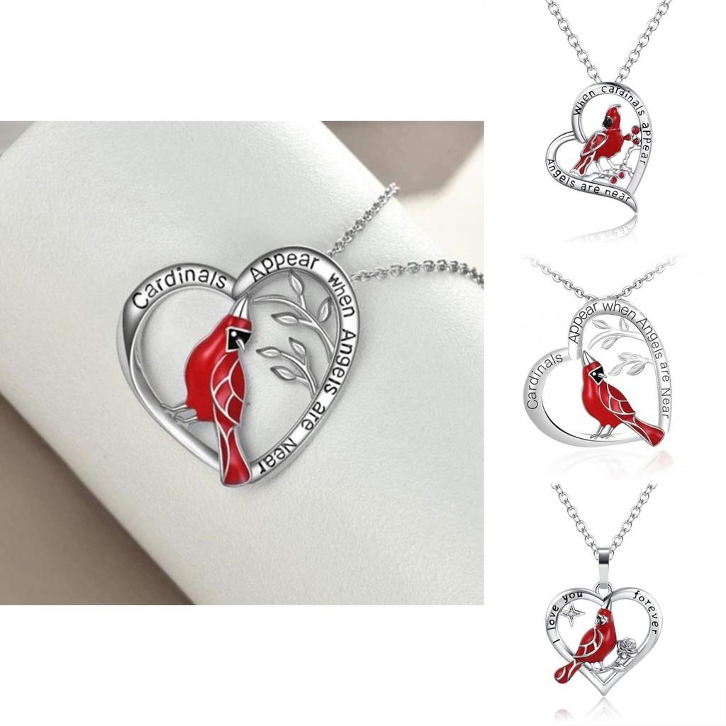 Designed Heart Beautifully Bird Pendant Necklace With Distinctive Letter Engraving For Fashion Unisex