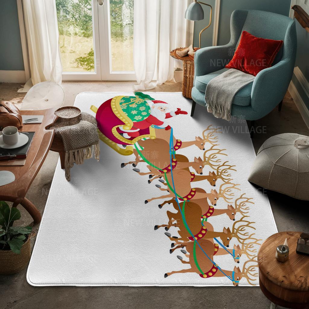 House Entrance Carpet Home Door Mat Living Room Bath Foot Bathroom Non-slip Water Absorption Rugs Bath Merry Christmas Winter