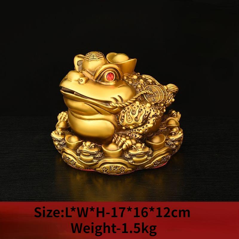 Bogactwo Przyciąga Zhaocai Miedziany Złoty Ropucha Ornament Trójnożna Ropucha Dekoracja Biura Salon Szafka na Wino Rzemiosło Prezent na Otwarcie