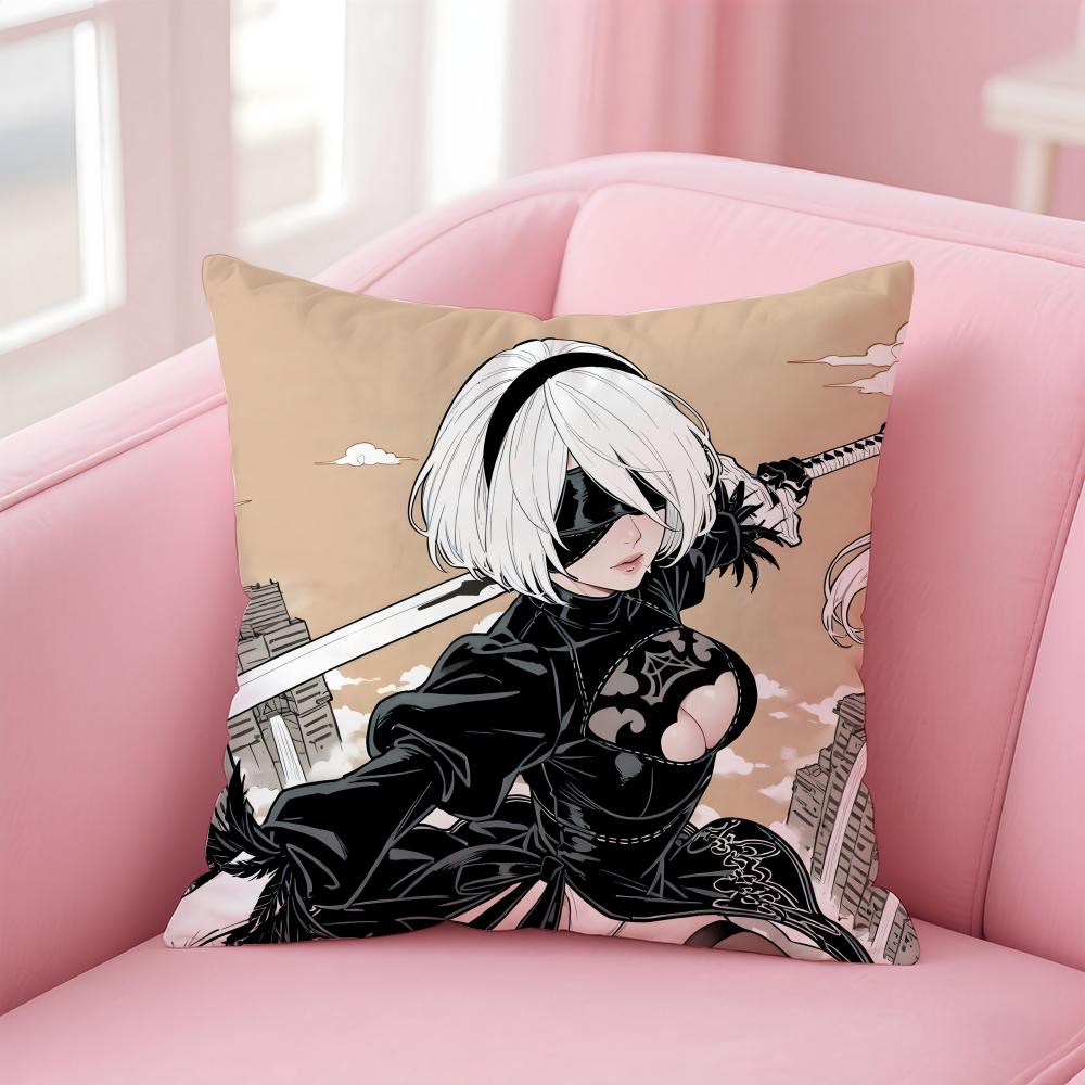 game N-Nier A-Automata Cushion Cover Comfortable Reversible Pillow Cover Ideal for Car Sofa Bedroom & Beyond