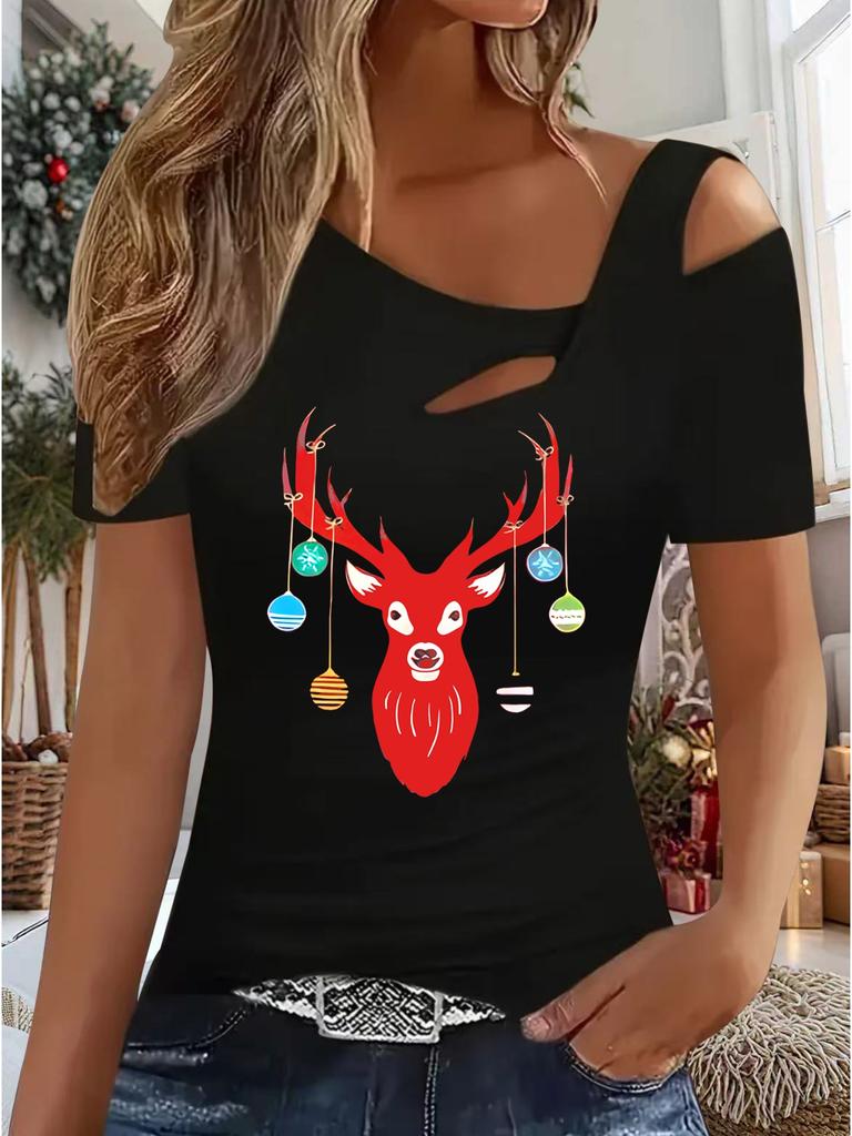 Nouveau Haut Décontracté pour Femmes Noël Halloween Cadeau de Noël Hauts Chemise Blouse