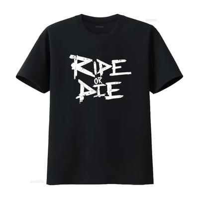 Ride Or Die T Shirt for Streetwear Fashion Casual Vintage Washed Streetwear Designer Clothes Comfortable Slightly Breathable
