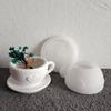 Teacup Tray Silicone Mold with Handle DIY plaster Heart Coffee Cup Saucer UV Resin Epoxy Mold Candle Cup Ceramics Mold Home Deco