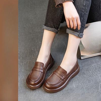 Buty w stylu retro, wszechstronne buty, buty na grubej podeszwie, damskie buty na miękkiej podeszwie, wsuwane