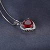 JewelryPalace Heart Love 3.6ct Created Ruby 925 Silver Pendant Necklace for Women No Chain Fashion Fine Jewelry Gift