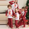Christmas Parent-Child Set Round Neck Long Sleeve Plaid Christmas Home Wear Set Family Set