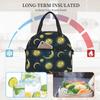 Boho Sun Moon Stars Black Mystical Insulated Lunch Bag Thermal Bento Bags with Adjustable Shoulder Strap for Picnic Beach Travel