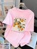 Summer Tshirts Unisex Fresh Oranges Fruits Printing Tops Loose Oneck Soft Comfortable Short Sleeve Street Unisex Clothes