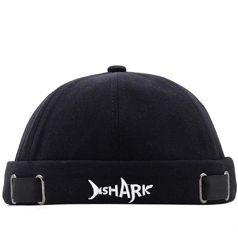 Landlord Hat SHARK Shark Embroidery Hat Hong Kong Style Yuppie Headgear Personalized Melon Fur Hat