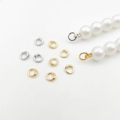 Gilded Double-Hole Jump Ring for DIY Jewelry - Strong Color Retention, Ideal for Pearl Bracelets & Necklaces.