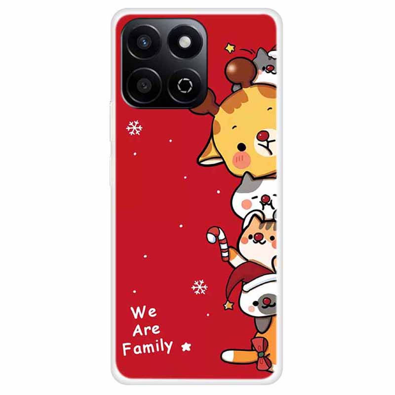 TPU Phone Case For Honor Play 60 Plus 5G/200 Smart 5G/Play 9T/X7c 4G Festive Christmas Pattern Protective Cover