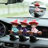 Funny Car Ornament Dashboard Drifting Figurine Desktop Ornament Broomstick Drift Ornament Car Decoration Interior Accessories