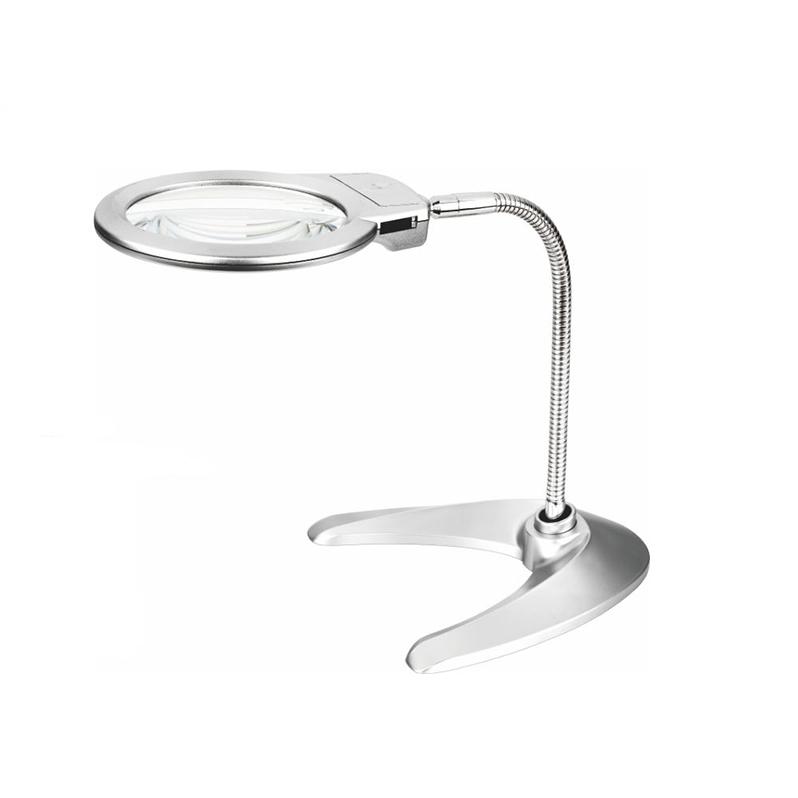 MG4B-9 2.25x 5x Lampada Lente d'Ingrandimento in Plastica Portatile da Scrivania a LED per Lettura