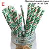New 25pcs Disposable Christmas Paper Straws Snowflake Tree Drinking Straw Merry Christmas Decorations New Year Party Supplies