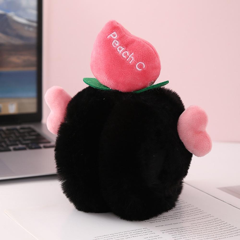 

Winter Warm Foldable Earmuffs Cute Peach Soft Plush Earflaps For Women Men Outdoor чорний