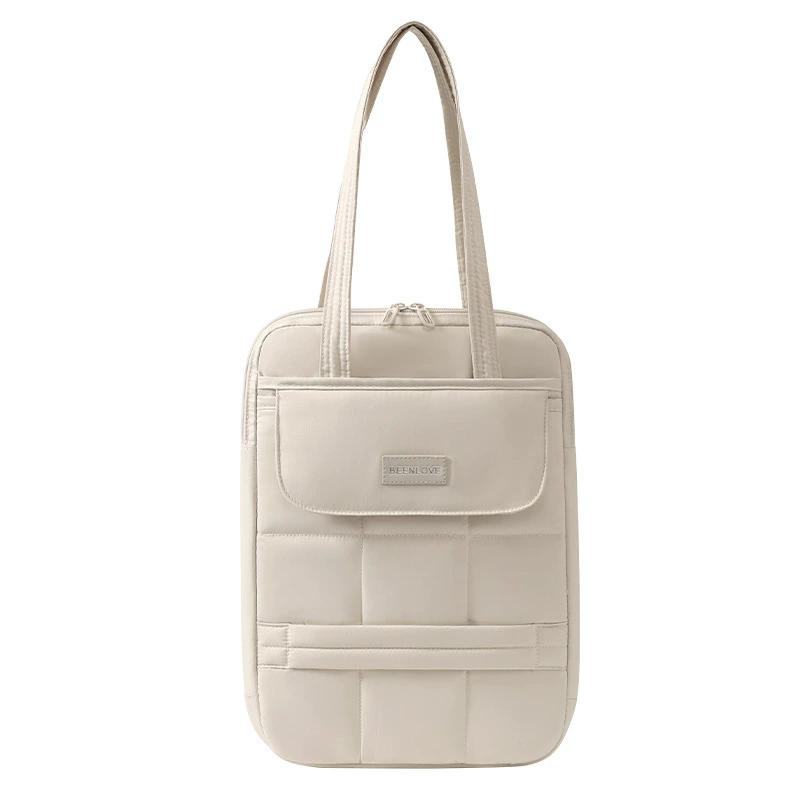 

Simple Lightweight Laptop Bag, Unisex Casual Versatile Notebook Bag, Portable Commute Business Travel Shoulder Bag бежевий