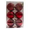 Set di palline di Natale elettroplaccate da 6 cm: 6 pezzi di ornamenti in plastica PS, opachi lucidi, verniciati a polvere, confezionati in scatola di PVC per decorazioni festive.