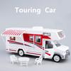 1/30 Diecast Luxury RV Recreational Vehicle Car Model Metal Toy Camper Van Motorhome Touring Car Model Sound and Light Kids Gift