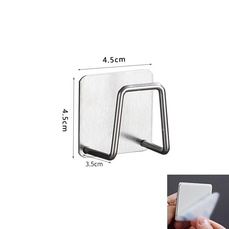 No-Drill Stainless Steel Sponge Holder for Kitchen Sink Scrubber and Scouring Pads