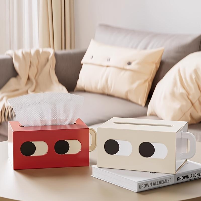 1pc Cute Small Expression Plastic Tissue Extractor Box, Home Decoration, Household Daily Desktop Tissue Box Holder, Suitable for Bedroom, Living Room