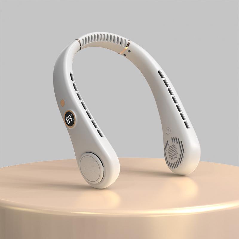 Portable Leafless Neck Fan: USB Rechargeable, Silent, Long Battery, Strong Wind for Outdoor Sports