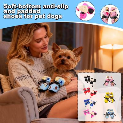 Weichsohlige, Nicht-Hundeschuhe, Hundepads, Haustier-Hundeschuhe mit Fleece