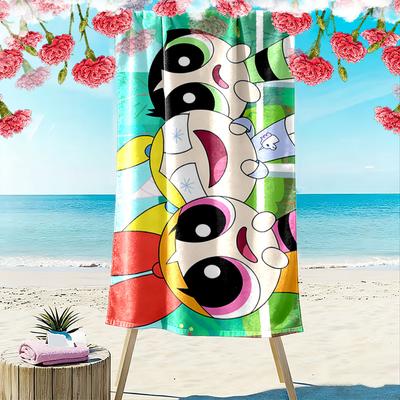 Powerpuff Girls Cartoon Towel Beach Towel Quick-drying for Travel Outdoor Sports Jogging Beach and Swimming