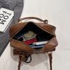 Women Multi Pockets Shoulder Bag with Pendant Vintage Armpit Bag PU Leather Casual Soft Handbag Travel Shopping Date Handbag