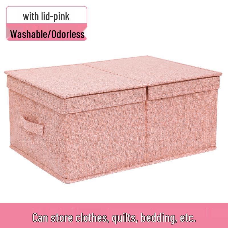Cotton and Linen Folding Storage Box Organizer for Clothes and Toys