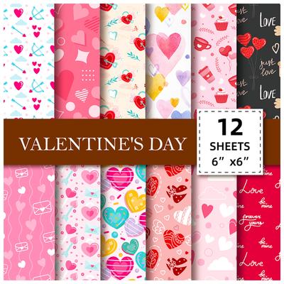 12 Diy Photo Albums, Scrapbooks, Handbook Cards, Making Background Paper 6 Inches, Single-Sided Material Pattern Paper