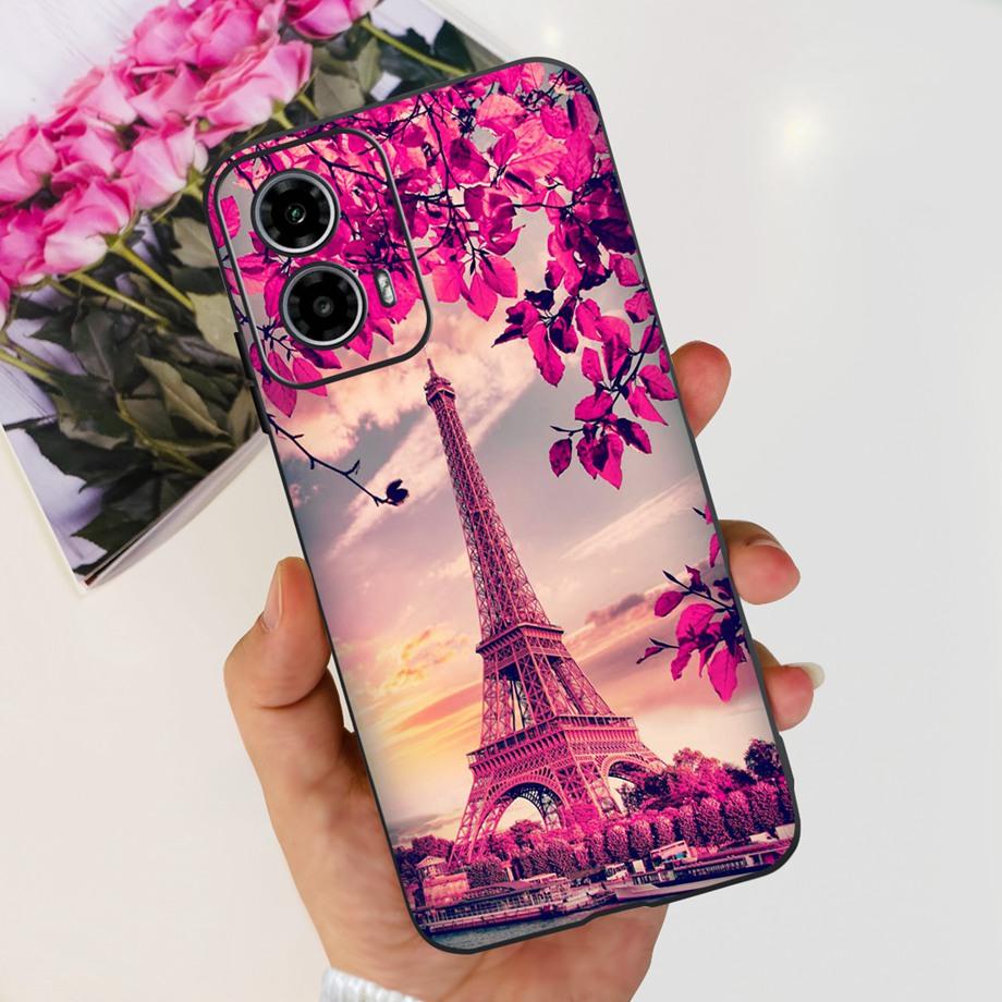 Stoßfeste Hülle für Motorola Moto G34 G24 Power Hülle Flüssigsilikon Schwarz Coque für Moto G34 MotoG24 Motorola G24 Power Fundas