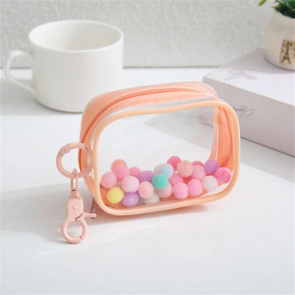 Portable Transparent PVC Mystery Box Keychain Square Zipper Storage Pouch Bag Pendant Anti Dust Waterproof Plush Dolls Toy Bag